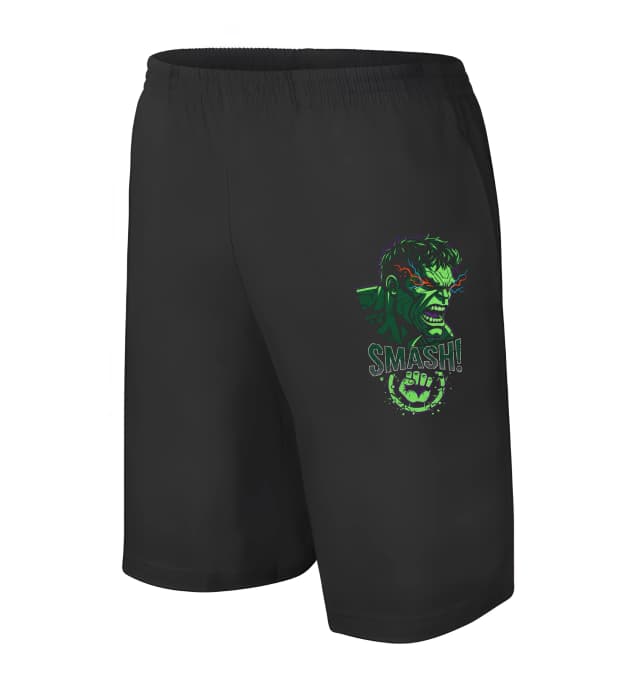 Férfi/gyerek rövidnadrág Hulk Furious Smash Green Power And Electric Shock