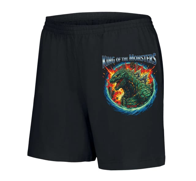 Női rövidnadrág, zöld, a szörnyek királya, Godzilla, a szörnyek királya, lángoló város