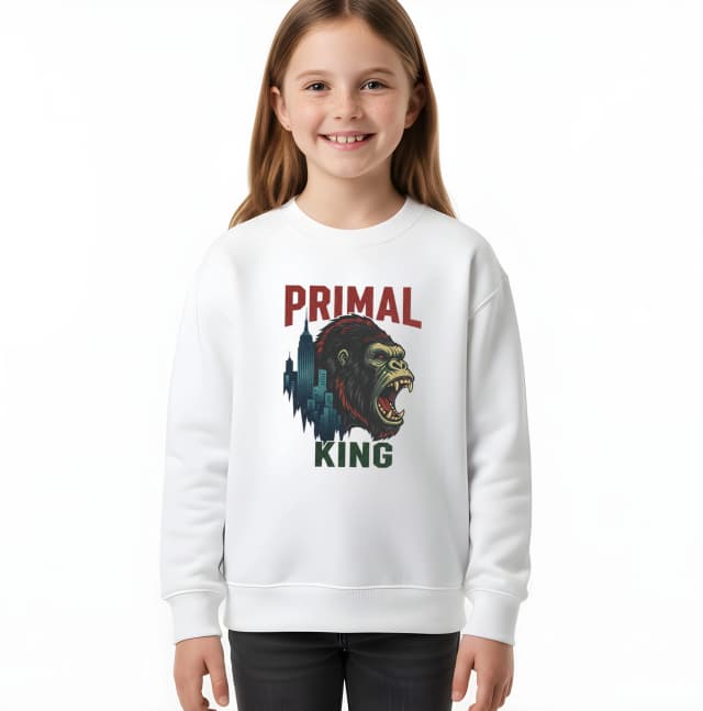 Primal King gyerek pulóver, Vad Majomkirály a Városban, Éjszakai Fényben