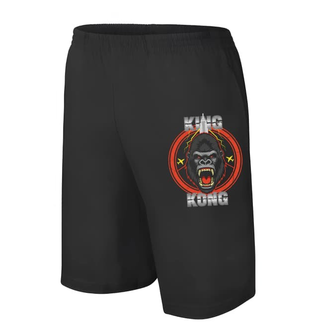 Férfi/gyermek rövidnadrág, mennydörgő King Kong villámlások, repülők és felhőkarcolók között