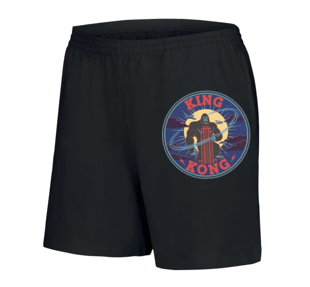 Női rövidnadrág Legendás King Kong felhőkarcolón retro éjszakai jelvényben