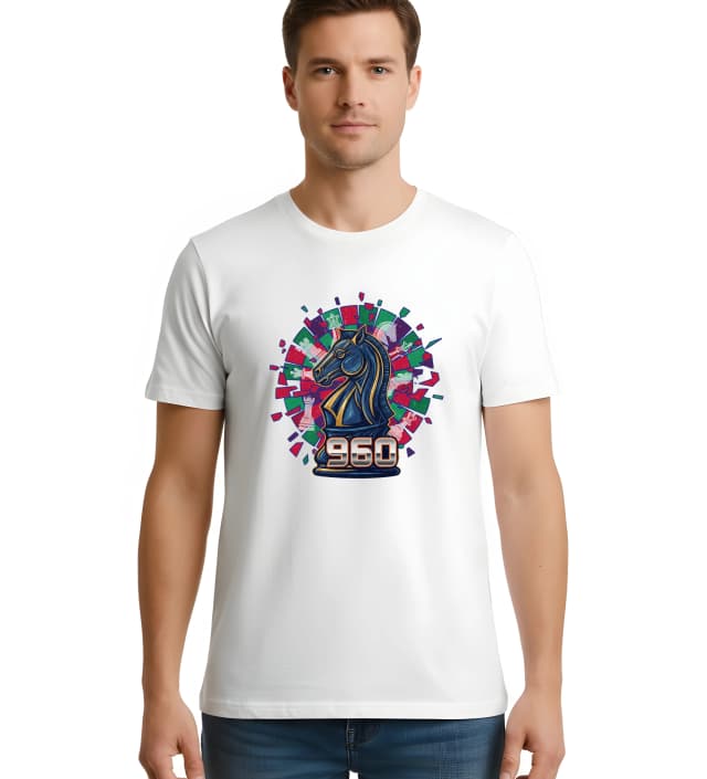 Férfi póló Knight's Explosion Chess 960 Taktikai és stílustöredékek