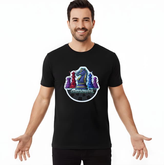 Férfi póló Neon Knight Check-matt Robbanékony Színes Sakkfigurák