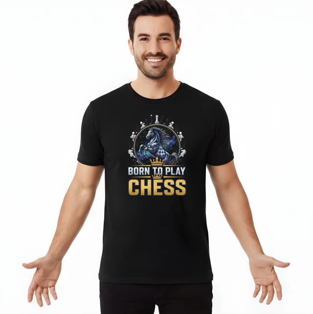 Férfi póló Royal Chess Knight From The Stars Born To Play Chess