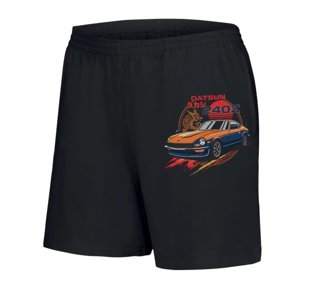 Női Rövidnadrág Retro Racing Legend Datsun 240z Japán Sárkány Motívummal És Naplementével