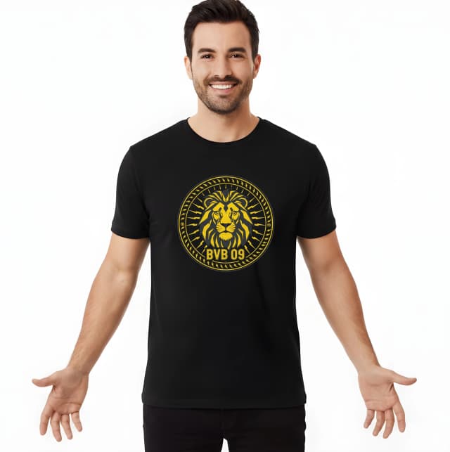 Férfi póló Bvb 09 Royal Lion Thunder Lightning Golden Pride
