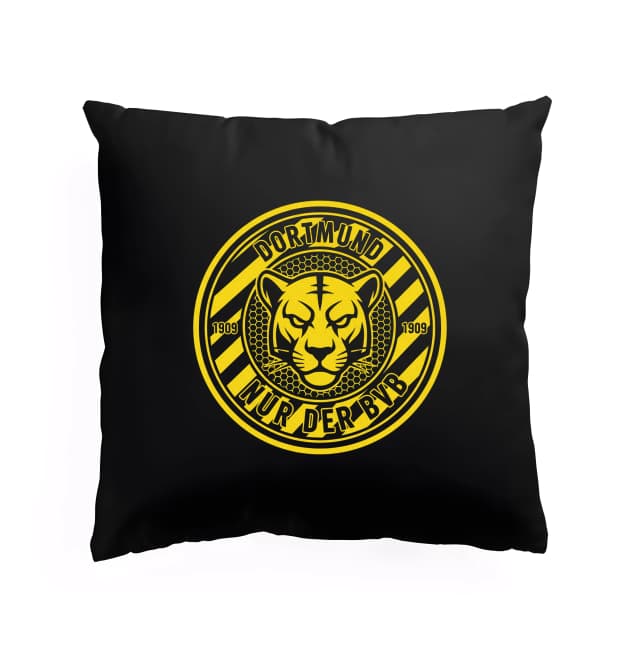 Párna ikonikus sárga Dortmund embléma Wild Tiger BVB és Club Pride