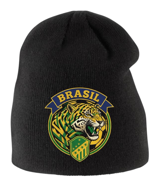 Gyerek téli sapka Wild Brasil Football Tiger zöld-sárga pajzsban