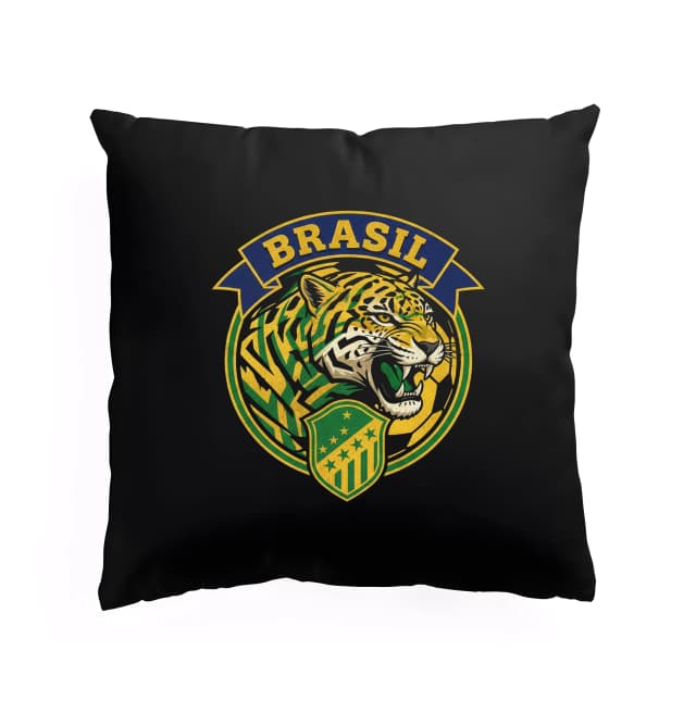Párna Vad brazil futball tigris zöld és sárga pajzsban