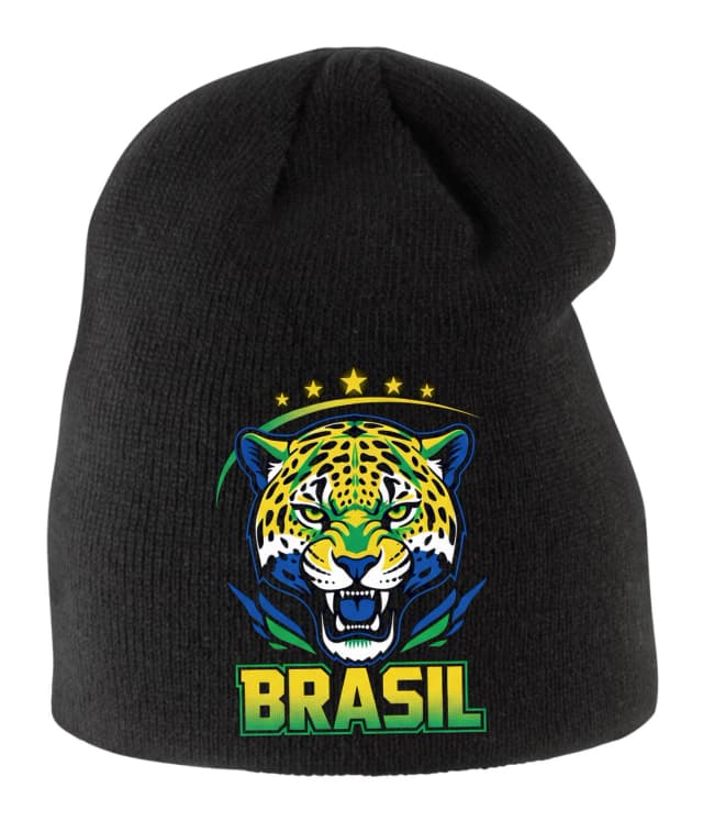 Gyerek téli sapka Wild Jaguar Brasil arany és zöld futball hatalom jelképe