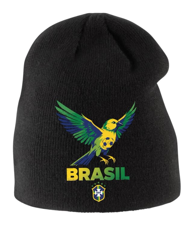 Gyerek téli sapka Brazil Zöld Sárga Kanári Focimeccs Büszkeség És Repülő Labda