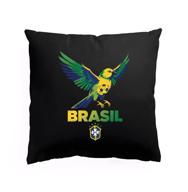 Brazil párna zöld sárga kanári futball büszkeség és repülő labda