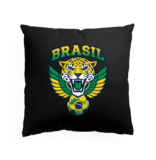Párna Vad Jaguár Brazília Wings Szenvedélyes Foci és Nemzeti Erő