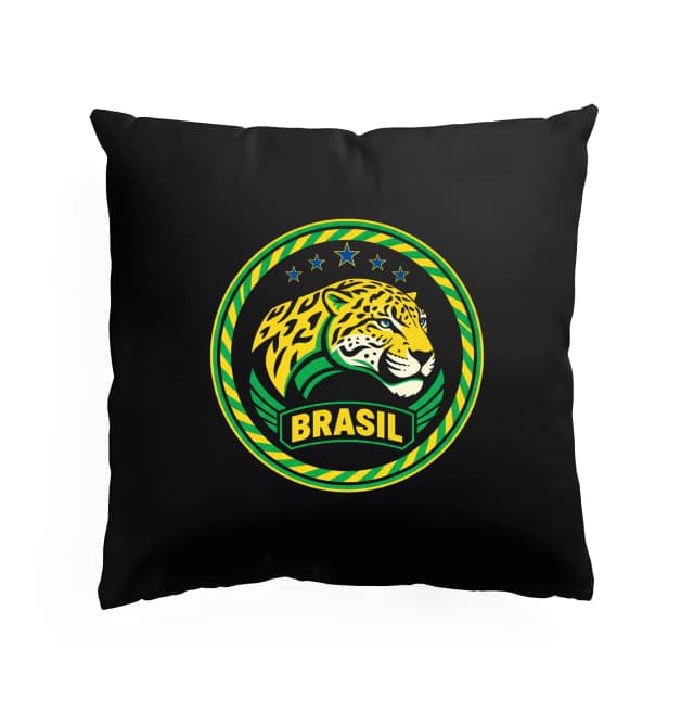 Jaguar emblémás párna Brazil trópusi erő futballbüszkeség és stílus