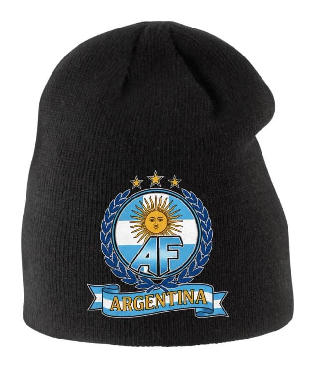 Gyermek téli sapka retro futball emblémával babérkoszorúval és Argentína májusi napjával