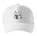 Sapka Aranyos Panda bambuszt eszik szerelmes szívekkel és zenével