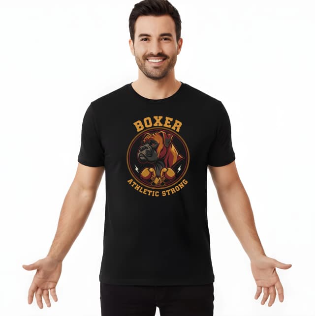 Férfi póló Boxer Iron Gladiator Athletic Strength And Boxing Pride Emblem