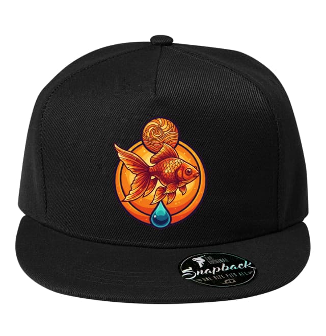 Snapback aranyhal a narancssárga nap fényében egy csepp vízzel