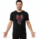 Férfi póló Wings Flame Betta Sziámi harcoshal élénk színes fantázia mintában