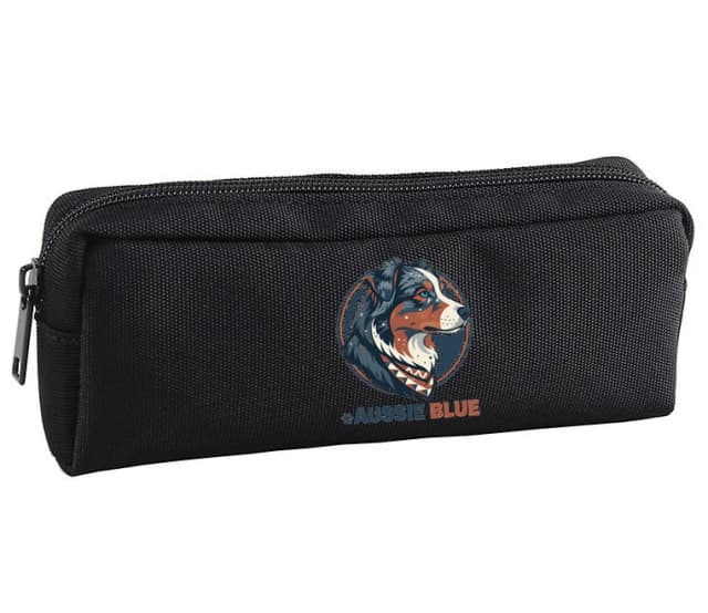 Aussie Blue School tolltartó Stilizált portré egy Blue Merle ausztrál juhászkutya rajongóknak