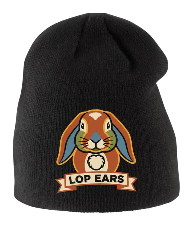 Gyerekek téli sapka aranyos törpe nyúl lógó fülek retro logó lógó fülekkel rajongóknak