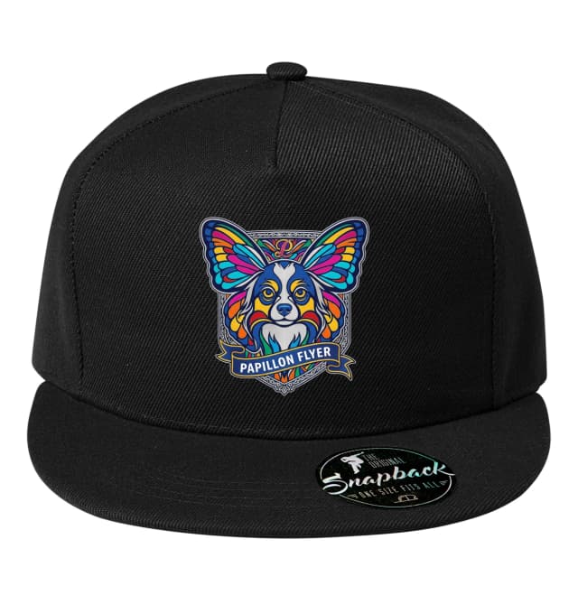 Snapback Papillon szivárványszínű pillangófülek ólomüveg stílusban