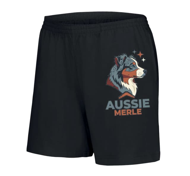 Női Rövidnadrág Vad Aussie Merle Stilizált Ausztrál Juhászkutya Portré