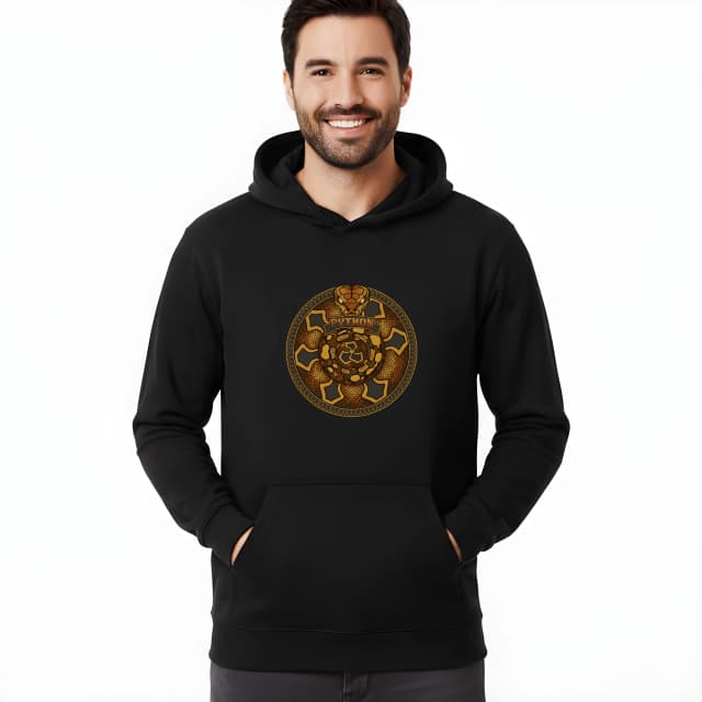 Pulóver Arany Mandala Ball Python Királyi Hüllő Pajzs és Díszítő Erő