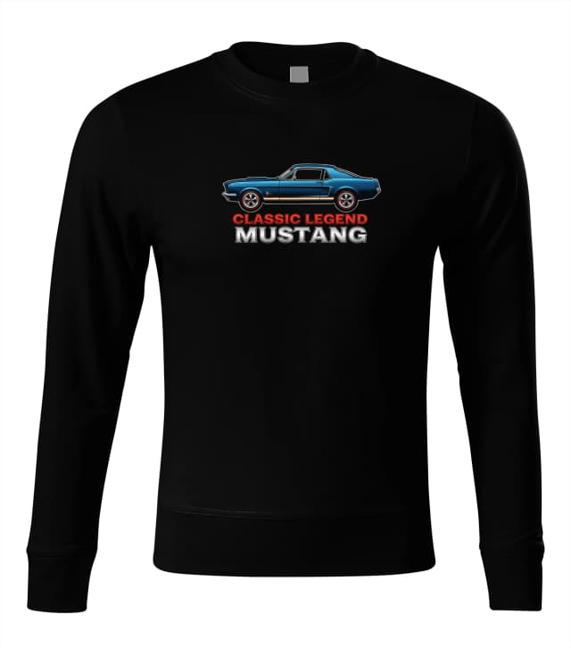 Ikonikus klasszikus Mustang kapucnis pulóver, legendás oldalprofil, gyűjtőknek és rajongóknak