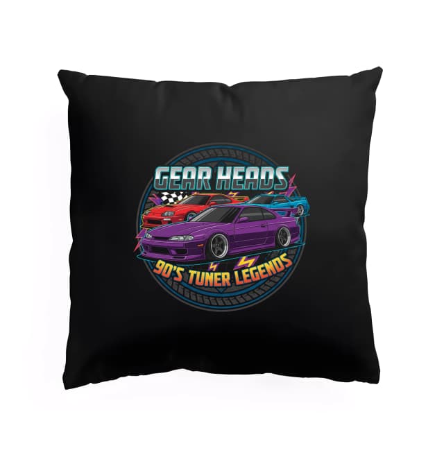 Gear Heads párna - ikonikus 90-es évekbeli tuner - városi versenyzés és utcai legendák