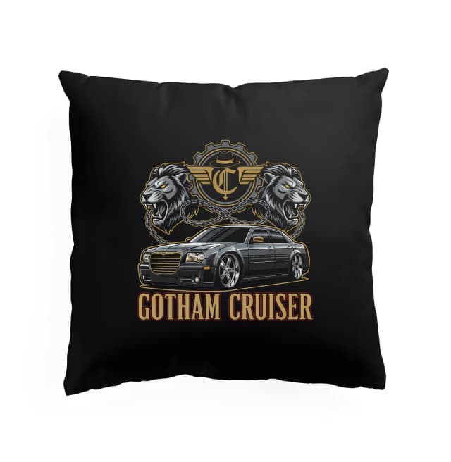 Gotham Cruiser Royal City Chrysler 300c párna oroszlános címerrel és láncokkal