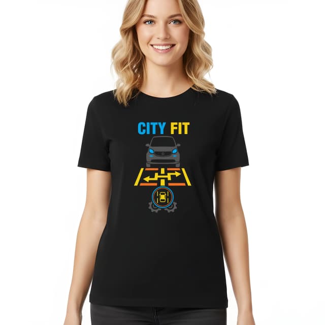 Női póló City Fit Okos Városi Parkoláshoz és Kompakt Stílusú Mini Autókhoz a Központban