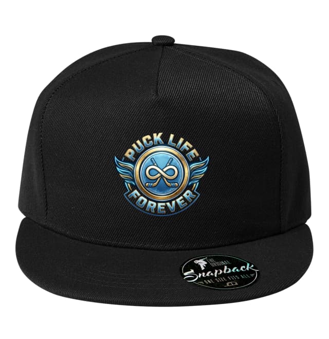 Snapback Puck Life Forever Hockey Life Eternal Wings And Infinity Puck