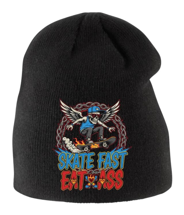 Skate Fast Winged Skeleton Fire Ride gyerek téli sapka lánccal és stílussal