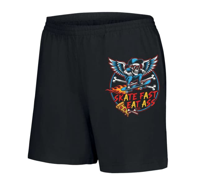 Női rövidnadrág Skull Skate Fast Wings Skateboard Pizza And Hot Ride