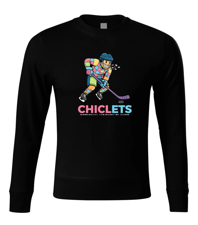 Chiclets kapucnis pulóver színes jégkorong mosoly tele játékos rágógumival