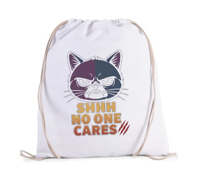 Szarkasztikus Grumpy Cat táska Shhh No One Caress (Senkit sem érdekel) és Claws (Karmok) felirattal