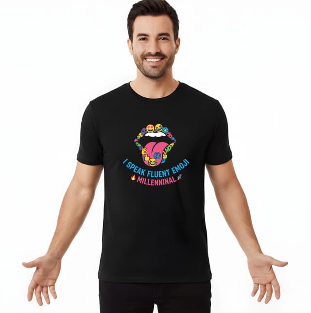 Férfi póló I Speak Fluently Emoji True Millennial hangulatjelnyelvvel