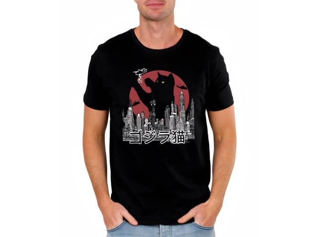 Férfi póló, Godzilla macska