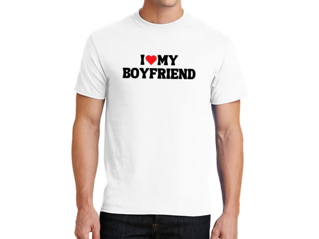 Férfi póló „I Love My Boyfriend” felirattal