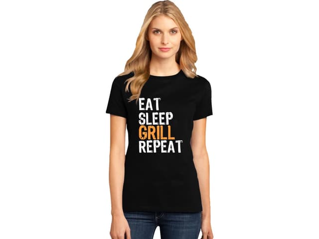 Női póló Eat Sleep Grill Repeat