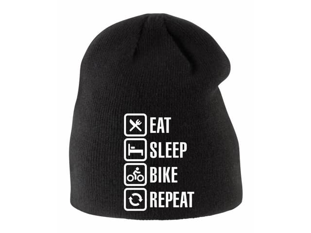 Gyerek téli sapka Eat Sleep Motorcycle Repeat