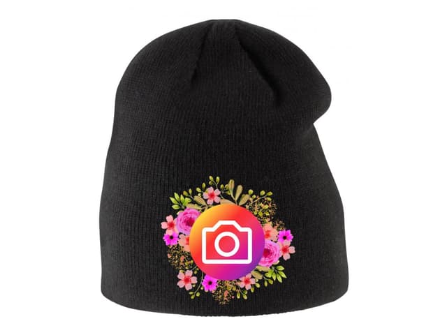 Gyerek téli sapka Instagram virágok