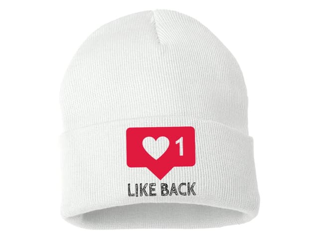 Kötött téli sapka Instagram Tetszik szív